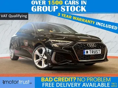 Używany Audi A3 S-Line 150 KM (110 kW) 2022 Czarny Sedan/Limuzyna