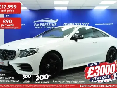 Used Mercedes E220 AMG line 194 HP (142 kW) 2019 White Coupe