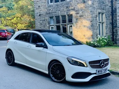 Used Mercedes A200 AMG line 136 HP (100 kW) 2017 White Hatchback