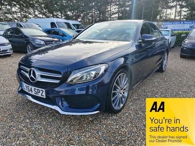 Used Mercedes C200 AMG line 184 HP (135 kW) 2014 Blue Sedan