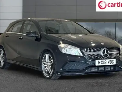 Used Mercedes A180 AMG line 122 HP (89 kW) 2018 Black Hatchback