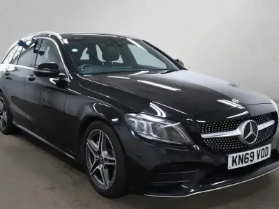 Used Mercedes C220 AMG line 194 HP (142 kW) 2020 Black Estate