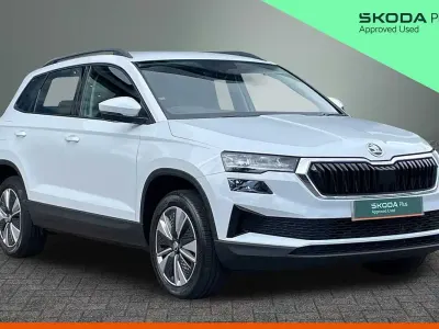 Used Skoda Karoq SE Drive 110 HP (80 kW) 2023 Moon white metallic SUV