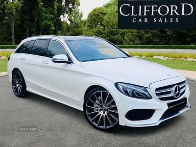 White Used 2016 Mercedes C250 AMG Line Premium Plus Estate | £12,995 (Fair price)