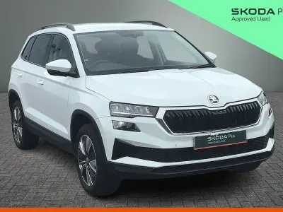 Used Skoda Karoq SE Drive 110 HP (80 kW) 2023 Moon white metallic SUV