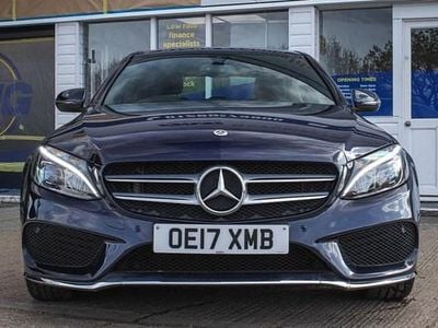 Used Mercedes C220 AMG line 170 HP (125 kW) 2017 Blue Sedan