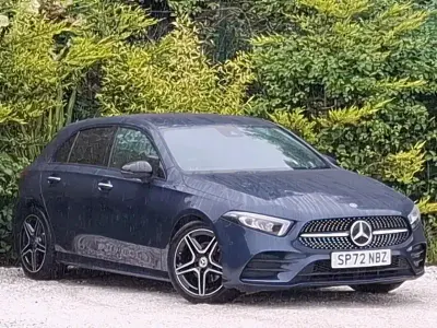 Used Mercedes A180 AMG Line Premium 136 HP (100 kW) 2022 Blue Hatchback