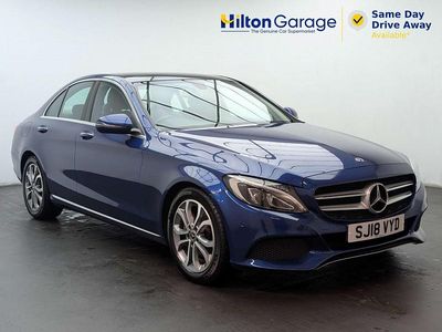 Begagnad Mercedes C220 Premium 170 HK (125 kW) 2018 Blå Sedan