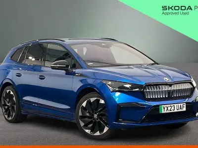 Used Skoda Enyaq iV SportlinePlus 194 kW (265 HP) 2023 Race blue metallic SUV