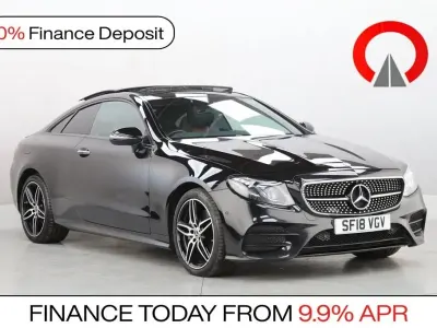 Begagnad Mercedes E220 AMG Line Premium Plus 194 HK (142 kW) 2018 Svart Sportkupé