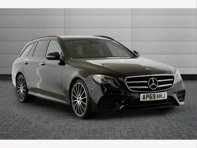 Used Mercedes E220 AMG line 191 HP (140 kW) 2020 Obsidian black Estate