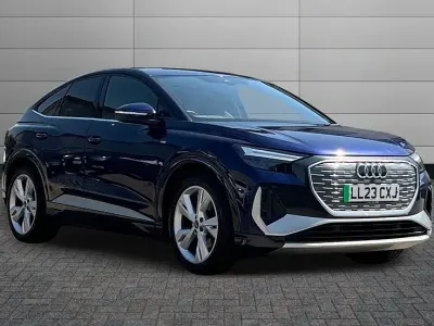 Used Audi Q4 Sportback e-tron S-Line 123 kW (168 HP) 2023 Navarra blue SUV