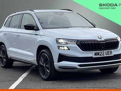 Used Skoda Karoq SportLine 110 HP (80 kW) 2022 Moon white metallic SUV