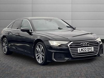 Brilliant black Used 2022 Audi A6 S-Line Sedan | £24,495 (Fair price)
