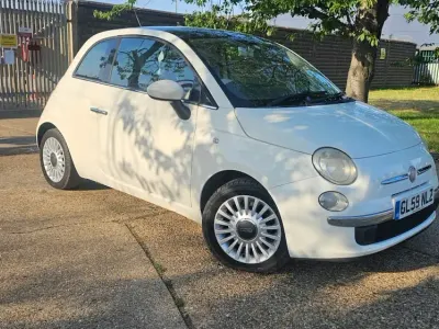 Used Fiat 500 Lounge 69 HP (50 kW) 2009 White Cabriolet
