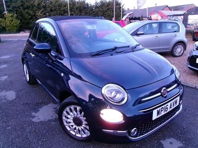 Blue Used 2016 Fiat 500 Lounge Cabriolet | £6,199 (Fair price)