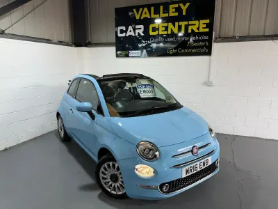 Used Fiat 500 Lounge 69 HP (50 kW) 2016 Blue Cabriolet