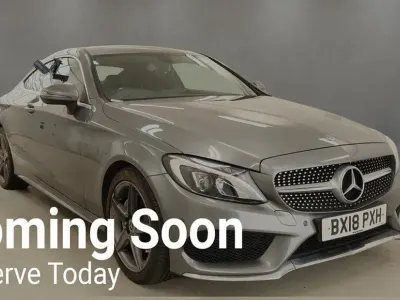 Used Mercedes C220 AMG line 170 HP (125 kW) 2018 Grey Coupe