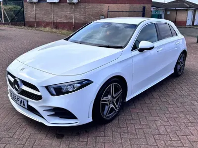Used Mercedes A200 AMG line 163 HP (119 kW) 2019 White Hatchback