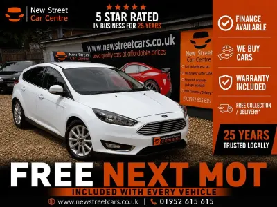 Used Ford Focus Titanium 125 HP (91 kW) 2017 White Hatchback