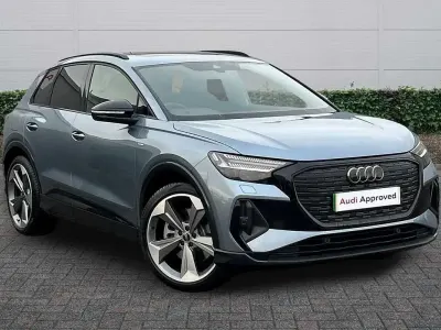 Used Audi Q4 e-tron Black Edition 250 kW (340 HP) 2025 Geyser blue, metallic SUV