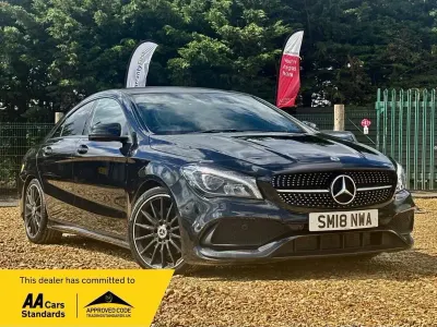 Used Mercedes CLA220 AMG line 177 HP (130 kW) 2018 Black Coupe