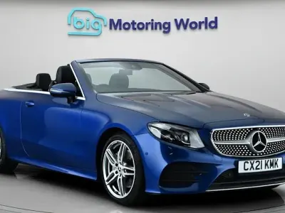 Used Mercedes E220 AMG line 194 HP (142 kW) 2020 Blue Cabriolet