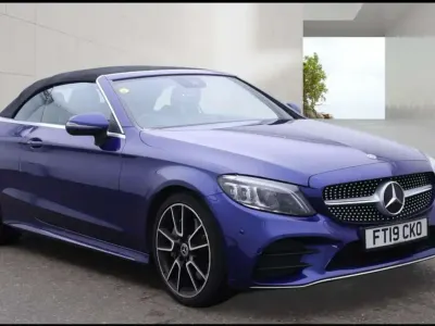 Used Mercedes C300 AMG Line Premium 258 HP (189 kW) 2019 Blue Cabriolet