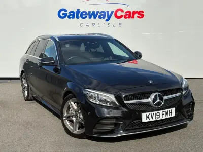 Used Mercedes C200 AMG line 157 HP (115 kW) 2019 Black Estate