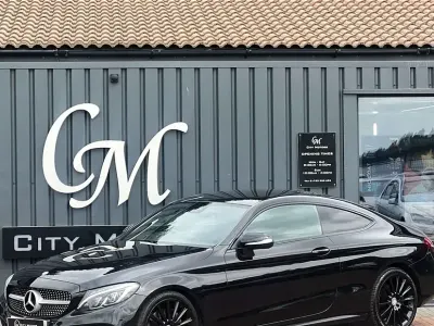 Used Mercedes C250 AMG line 204 HP (150 kW) 2016 Black Coupe