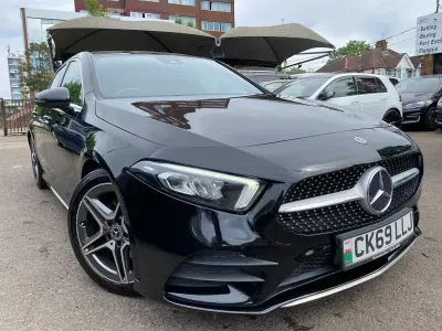 Used Mercedes A180 AMG line 136 HP (100 kW) 2019 Black Hatchback