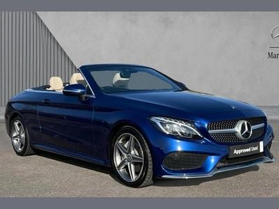 Used Mercedes C200 AMG line 184 HP (135 kW) 2018 Blue Cabriolet
