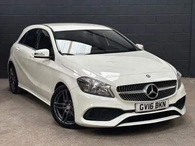 Used Mercedes A180 AMG line 122 HP (89 kW) 2016 White Hatchback