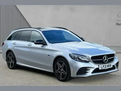Used Mercedes C300e AMG line 301 HP (221 kW) 2021 Silver Estate