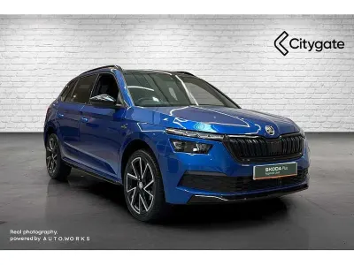 Used Skoda Kamiq Monte Carlo 147 HP (108 kW) 2022 Race blue metallic SUV