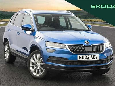 Used Skoda Karoq SE L 150 HP (110 kW) 2022 Race blue metallic SUV