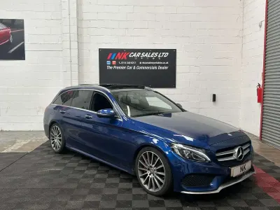 Used Mercedes C250 AMG Line Premium Plus 204 HP (150 kW) 2015 Blue Estate