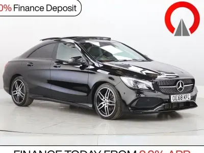 Used Mercedes CLA220 AMG line 177 HP (130 kW) 2018 Black Coupe