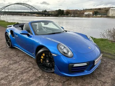 Used Porsche 911 Turbo S Cabriolet 580 HP (426 kW) 2018 Blue Cabriolet
