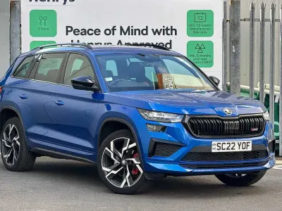 Used Skoda Kodiaq vRS 241 HP (177 kW) 2022 Race blue metallic SUV