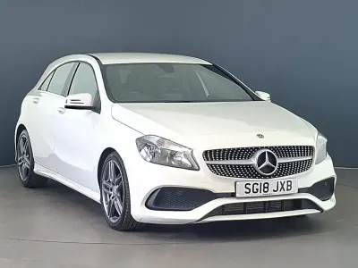Used Mercedes A160 AMG line 102 HP (75 kW) 2018 White Hatchback