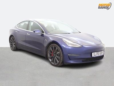Used Tesla Model 3 Performance 461 kW (627 HP) 2020 Blue Sedan