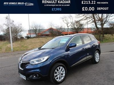 used Renault Kadjar 1.5 DYNAMIQUE NAV DCI 2016,£0 Road 74mpg,Bluetooth,DAB,Sat Nav,Cruise,Air Con,Ulez Compliant