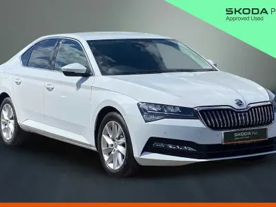 Used Skoda Superb SE Technology 147 HP (108 kW) 2022 Moon white metallic Hatchback