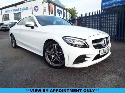 Used Mercedes C220 AMG line 194 HP (142 kW) 2019 White Coupe