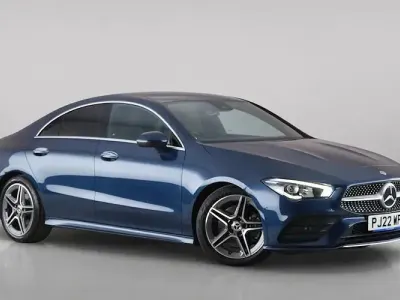 Used Mercedes CLA200 AMG line 163 HP (119 kW) 2022 Blue Coupe