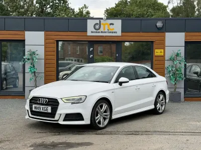 Used Audi A3 S-Line 150 HP (110 kW) 2019 White Sedan