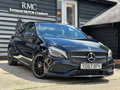 Used Mercedes A200 AMG Line Premium 136 HP (100 kW) 2017 Black Hatchback