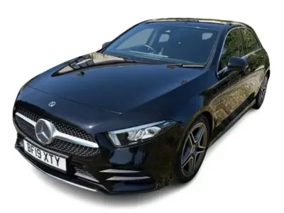 Used Mercedes A250 AMG line 224 HP (164 kW) 2019 Black Hatchback