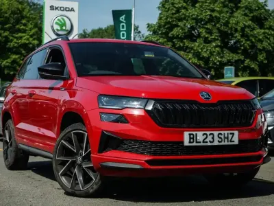Used Skoda Karoq SportLine 150 HP (110 kW) 2023 Red SUV